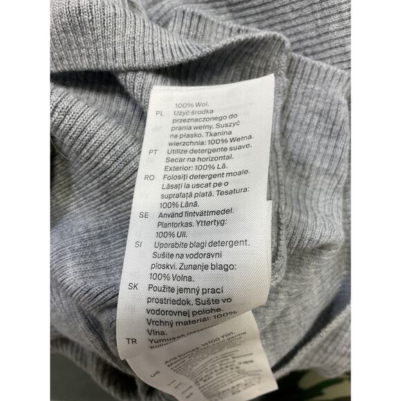 Cos Ribbed Wool Gray Half-Zip Top Size S - Picture 5 of 5